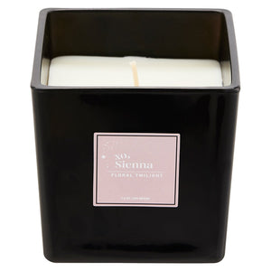 Soy wax candle in a floral container 