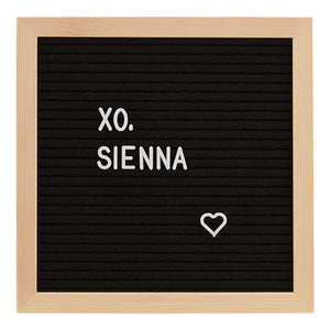 Felt letterboard with white plastic letters, numbers & symbols
