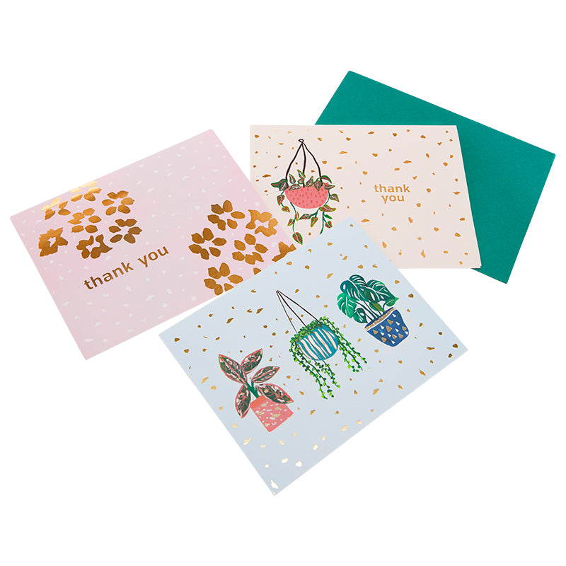 Box set of 10 thank you note cards and matching envelopes